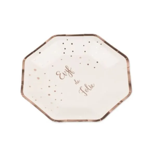 Badaboum Assiette Carton Rose Evjf X 8 Pi Ces