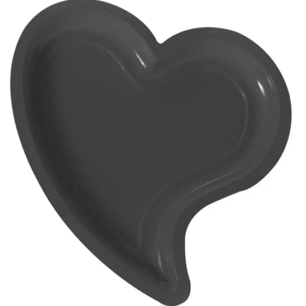 Badaboum Assiette Coeur En Plastique Noir 24Cm X 12 Pi Ces