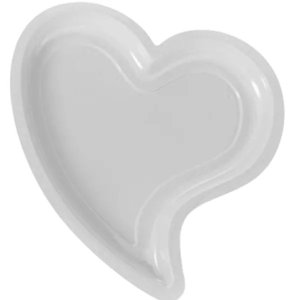 Badaboum Assiette Coeur En Plastique Blanc 24Cm X 12 Pi Ces