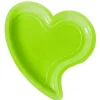 Badaboum Assiette Coeur En Plastique Vert Anis 24Cm X 12 Pi Ces