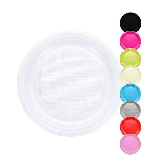 Badaboum Assiette Dessert En Plastique Ronde 17Cm Couleur X 25 Pi Ces