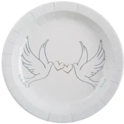 Hot Assiette En Carton Colombe 23Cm X 10 Pi Ces Theme Colombe