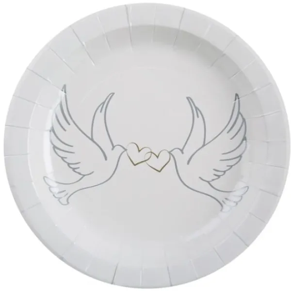Hot Assiette En Carton Colombe 23Cm X 10 Pi Ces Theme Colombe