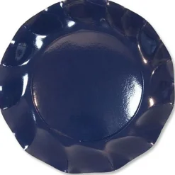 Badaboum Assiette En Carton Design Vague Bleu Marine 27Cm X 10 Pi Ces Outlet