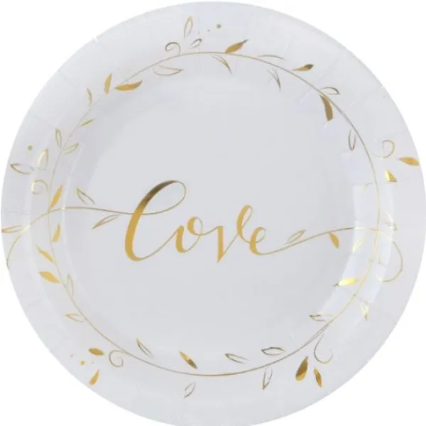 Badaboum Assiette En Carton Just Married 23Cm X 10 Pi Ces