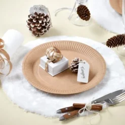 Badaboum Assiette En Carton Kraft Naturel 23Cm X 50 Pi Ces