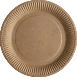 Badaboum Assiette En Carton Kraft Naturel 23Cm X 50 Pi Ces