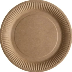 Badaboum Assiette En Carton Kraft Naturel 23Cm X 10 Pi Ces