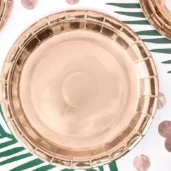 Badaboum Assiette En Carton M Tallis Rose Gold 23 Cm X 6 Pi Ces