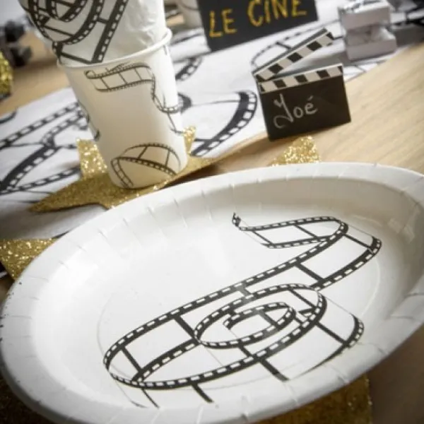 Assiette En Carton Motif Cin Ma 23 Cm X 10 Pi Ces Theme Cinema