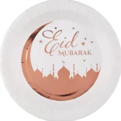 Clearance Assiette En Carton Orientale Rose Gold X 10 Pi Ces Theme Eid Mubarak & Ramadan