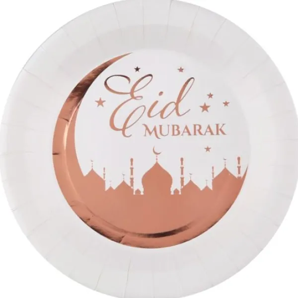 Clearance Assiette En Carton Orientale Rose Gold X 10 Pi Ces Theme Eid Mubarak & Ramadan