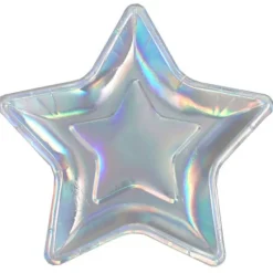 Badaboum Assiette En Plastique Etoile Blanc Iris X 10 Pi Ces