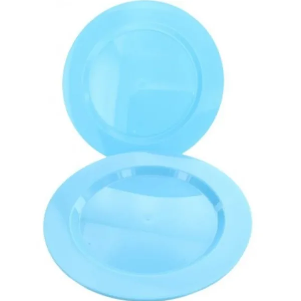 Assiette En Plastique Ronde R Utilisable Bleu Ciel X 6 Pi Ces Theme Eco-Responsable