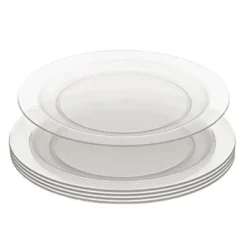 Clearance Assiette En Plastique Ronde R Utilisable Transparente X 6 Pi Ces Theme Eco-Responsable