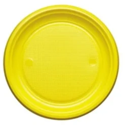 Assiette En Plastique Ronde R Utilisable Jaune 22Cm X 20 Pi Ces Theme Eco-Responsable
