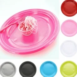 Badaboum Assiette En Plastique Ronde 22Cm Couleur X 20 Pi Ces Best