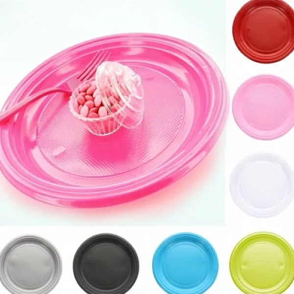 Badaboum Assiette En Plastique Ronde 22Cm Couleur X 20 Pi Ces Best