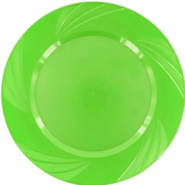 Assiette En Plastique Ronde R Utilisable Vert Anis X 6 Pi Ces Theme Eco-Responsable