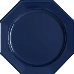 Badaboum Assiette Octogonale Plastique Bleu Marine 24Cm X12 Hot