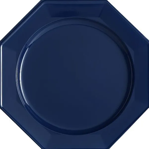 Badaboum Assiette Octogonale Plastique Bleu Marine 24Cm X12 Hot