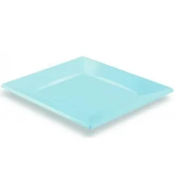 Best Assiette Plastique Carr E Bleu Ciel R Utilisable 23 Cm X 12 Pi Ces Theme Eco-Responsable