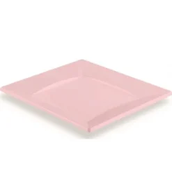 Sale Assiette Plastique Carr E Rose Claire R Utilisable 23 Cm X 12 Pi Ces Theme Eco-Responsable