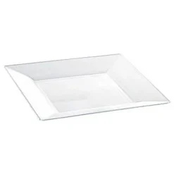 Best Assiette Plastique Carr E Transparente R Utilisable 18 Cm X 8 Pi Ces Theme Eco-Responsable