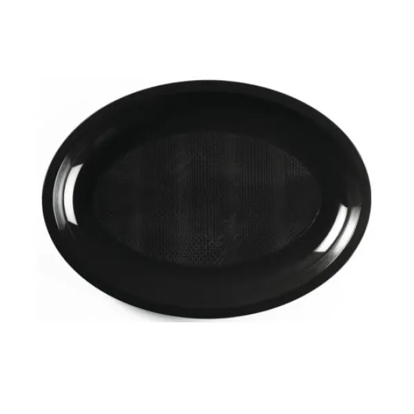 Clearance Assiette Plastique Ovale Noire 25Cm X 50 Pi Ces Theme Cinema