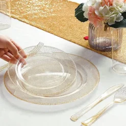 Best Assiette Plastique Paillet E Or X 10 Pi Ces Theme Eco-Responsable