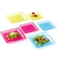 Best Assiette Plastique R Utilisable Fuchsia 23X23Cm X6 Theme Eco-Responsable