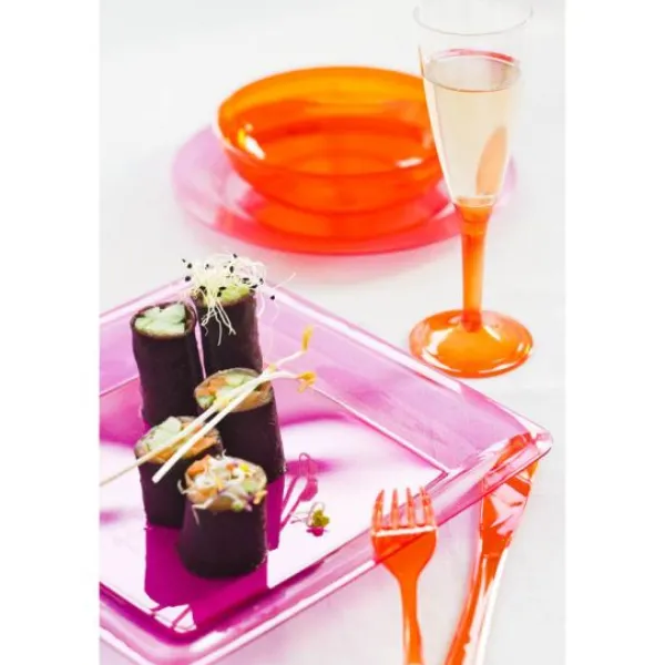 Assiette Plastique R Utilisable Vert Anis 23X23Cm X6 Theme Eco-Responsable