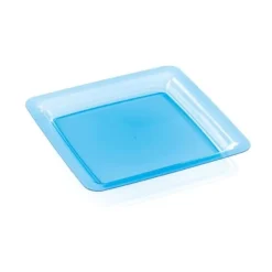 Clearance Assiette Plastique R Utilisable Turquoise 23X23Cm X6 Theme Eco-Responsable