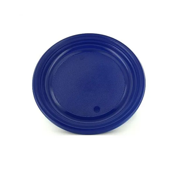 Badaboum Assiette Plastique Ronde Bleu Marine 17Cm X 25 Pi Ces