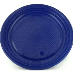 Badaboum Assiette Plastique Ronde Bleu Marine 22Cm X 20 Pi Ces New