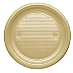Assiette Plastique Ronde Or R Utilisable 22 Cm X 20 Pi Ces Theme Eco-Responsable