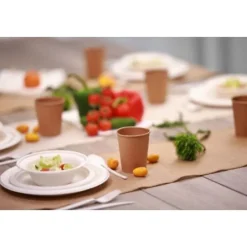 Outlet Assiette Ronde Blanche Canne A Sucre 23Cm X 25Pi Ces Theme Eco-Responsable