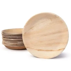 Outlet Assiette Ronde En Feuille De Palmier 18Cm X 6 Pi Ces Theme Eco-Responsable