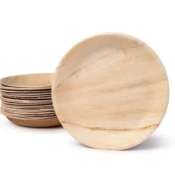 Discount Assiette Ronde En Feuille De Palmier 23Cm X 6 Pi Ces Theme Eco-Responsable