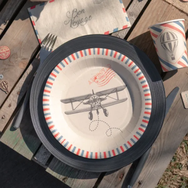 Badaboum Assiettes En Carton Bon Voyage 23 Cm X10 Pi Ces