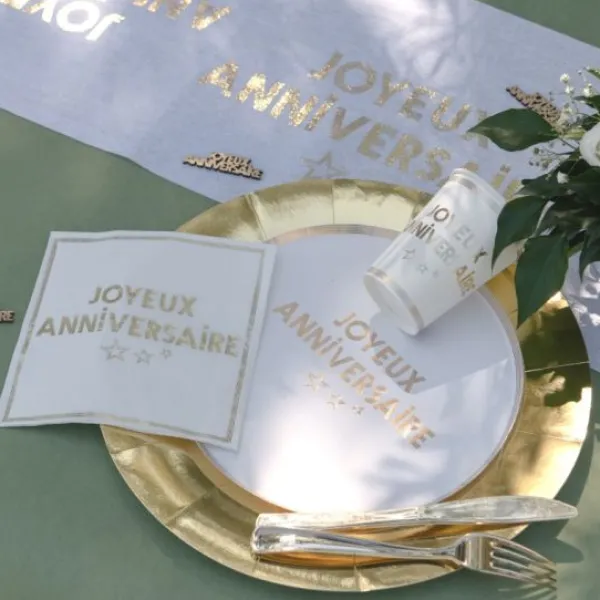 Clearance Assiettes En Carton Joyeux Anniversaire Or 23 Cm X10 Pi Ces Theme Joyeux Anniversaire