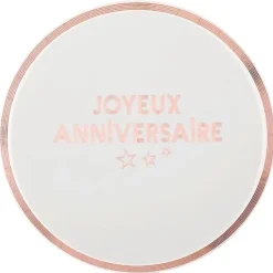 New Assiettes En Carton Joyeux Anniversaire Rose Gold 23 Cm X10 Pi Ces Theme Joyeux Anniversaire