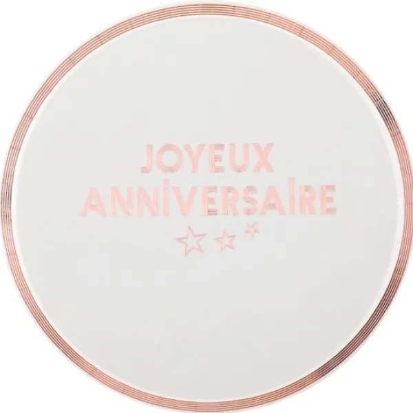 New Assiettes En Carton Joyeux Anniversaire Rose Gold 23 Cm X10 Pi Ces Theme Joyeux Anniversaire