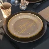 New Assiettes En Carton Joyeux Anniversaire Kraft 23 Cm X10 Pi Ces Theme Joyeux Anniversaire