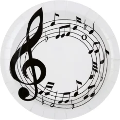 Badaboum Assiettes En Carton Th Me Musique 23Cm X 10 Pi Ces
