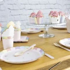 Sale Assiettes Festonn Es 23 Cm Rose Pastel X 8 Pi Ces Theme Deco Pastel