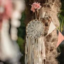 Badaboum Attrapes Reves A Pompons Ivoire Et Lin Blanc