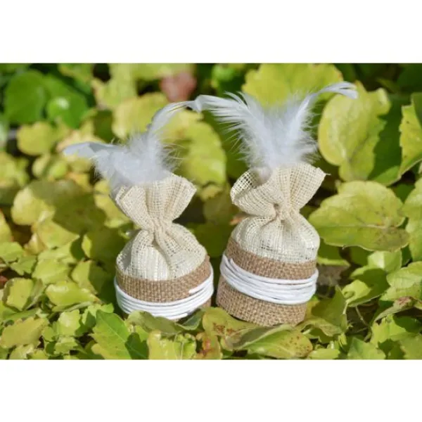 Hot Aumoniere Dragees Jute Naturel X 4 Pi Ces Theme Jute