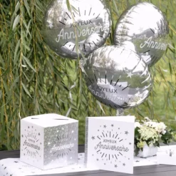 Best Ballon G Ant Joyeux Anniversaire Argent 45 Cm Theme Joyeux Anniversaire