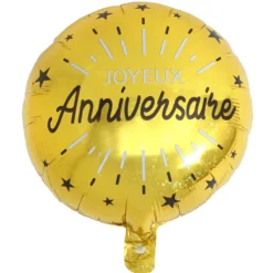 Ballon G Ant Joyeux Anniversaire Or/Noir 45 Cm Theme Joyeux Anniversaire